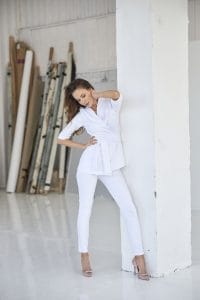Pantaloni medicali da donna Premium fit BIANCO