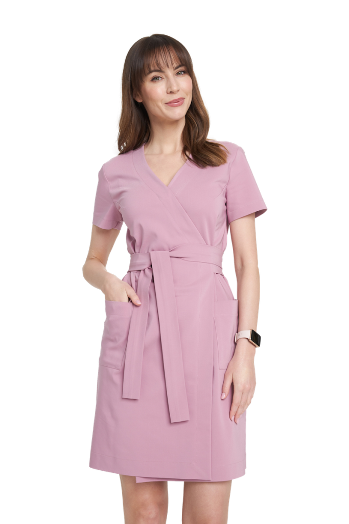 Medical PREMIUM wrap tunic LILAC