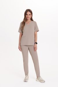 Dámské lékařské kalhoty jogger Basic LATTE
