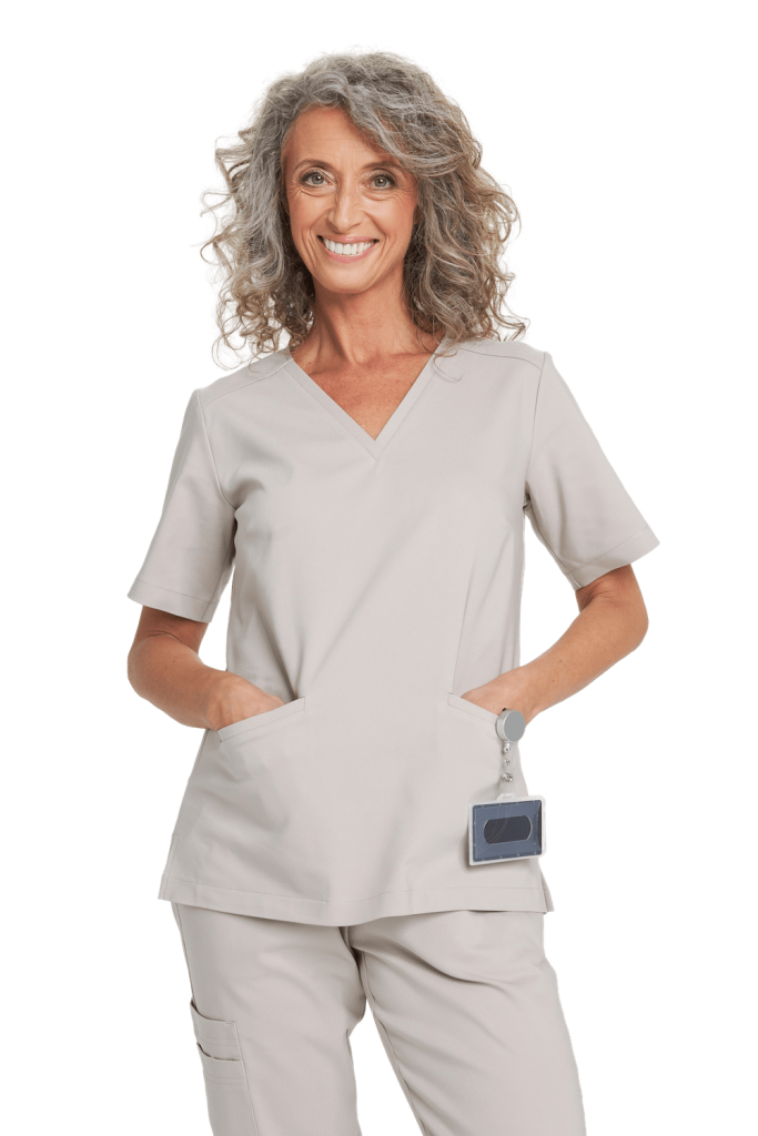 Women’s medical blouse scrubs premium PALE BEige