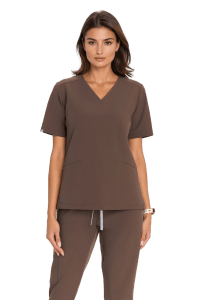 Bluzka medyczna damska scrubs Basic CHOCOLATE