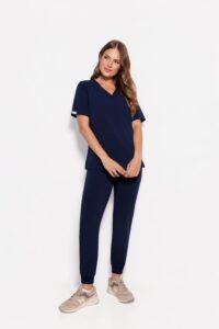 Dámska lekárska blúzka scrubs basic navy blue