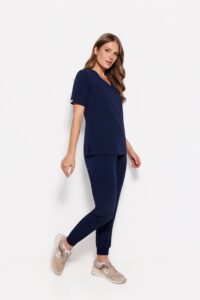 Dámska lekárska blúzka scrubs basic navy blue