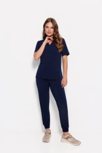Dámska lekárska blúzka scrubs basic navy blue