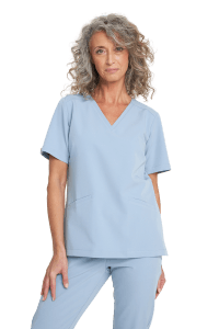 Women’s medical blouse scrubs Basic CRYSTAL BLUE
