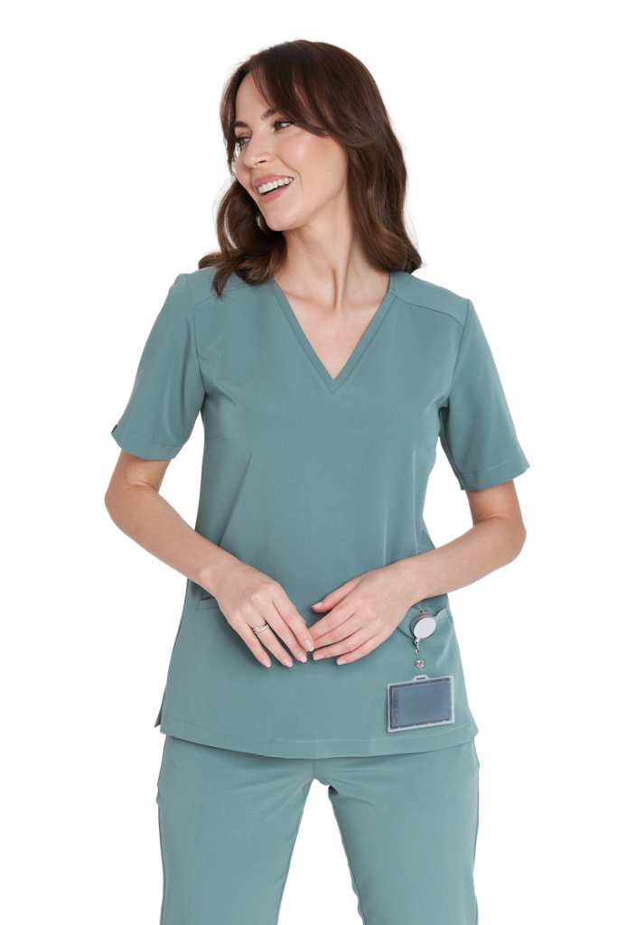 Camicetta medica da donna scrubs Basic VERDE GHIACCIO