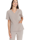 SCRUBS medical blouse in LATTE color from BASIC collection. MED&BEAUTY medical clothing