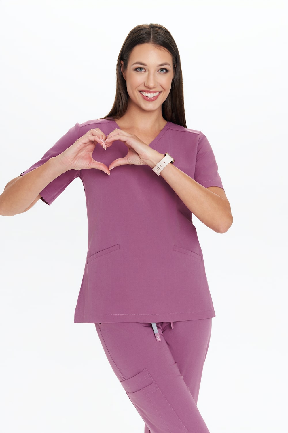 Bluzka medyczna scrubs w kolorze Purple. Odzież medyczna kosmetyczna uniform medyczny