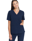 Women's medical blouse scrubs Basic Navy blue
