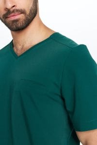 Men’s medical blouse scrubs basic BOTTLE GREEN