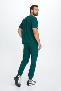 Men’s medical blouse scrubs basic BOTTLE GREEN