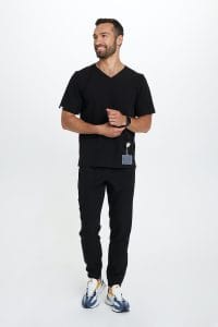 Bluzka medyczna męska scrubs Basic CZARNA