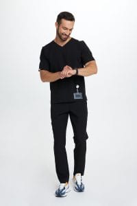 Bluzka medyczna męska scrubs Basic CZARNA