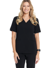 Women's medical blouse scrubs basic BLACK - Med&Beauty medical clothing