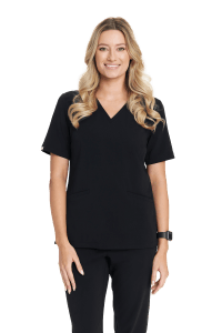Women’s medical blouse scrubs basic BLACK