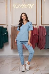 Dámské lékařské kalhoty jogger premium BLUE