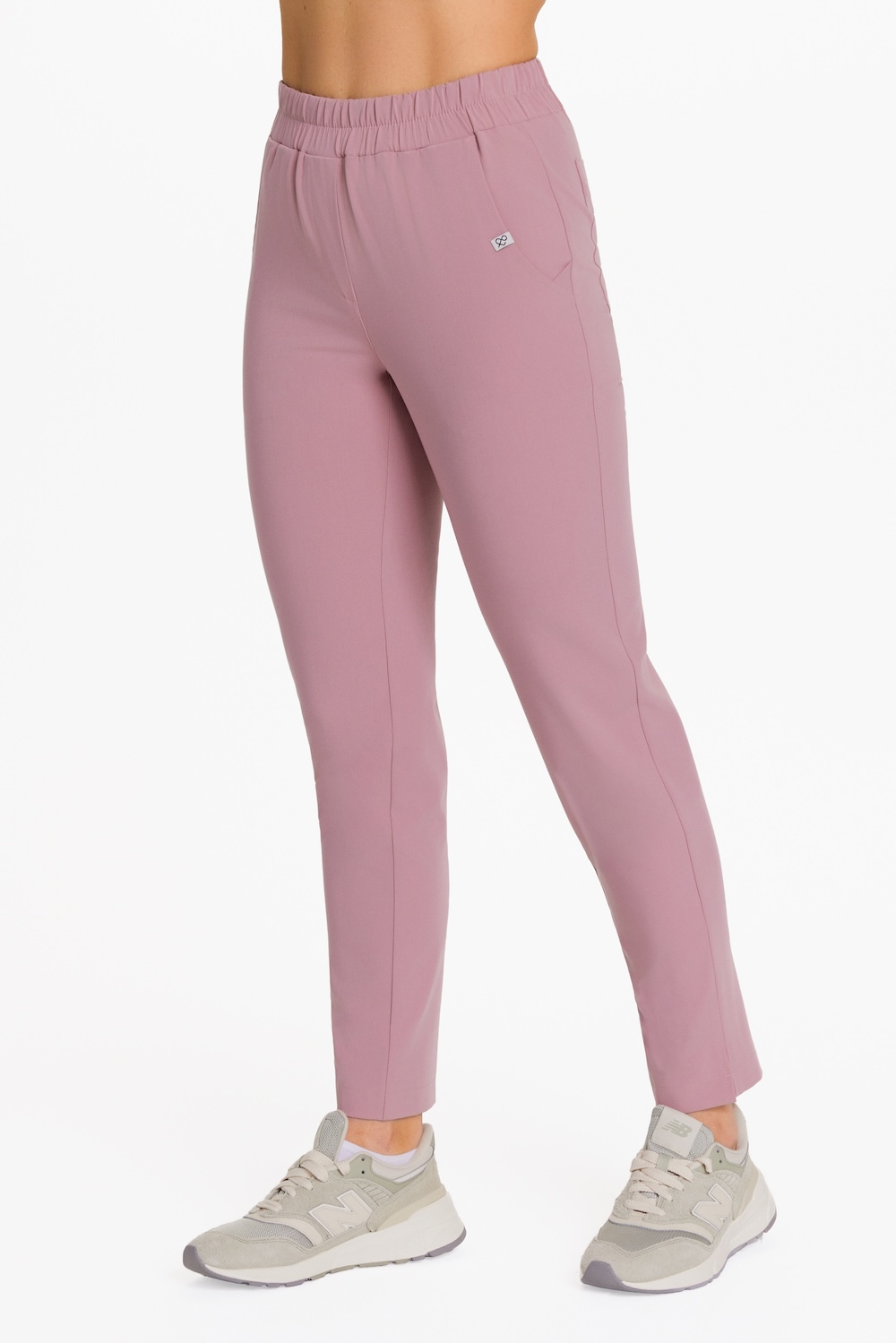 Spodnie medyczne damskie PROSTE scrubs Basic RÓŻ ANGIELSKI