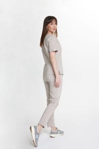 Pantaloni medici da donna DRITTI scrubs premium PALE BEIGE