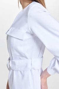 Lékařské šaty se zipem Premium WHITE