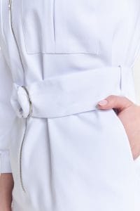 Lékařské šaty se zipem Premium WHITE