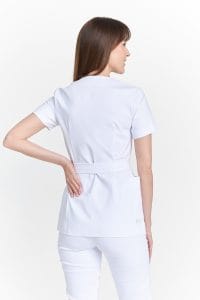 Tunica da donna a maniche corte in busta medica Premium WHITE