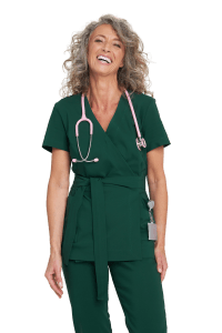 Tunica medicale a maniche corte da donna Premium BOTTLE GREEN