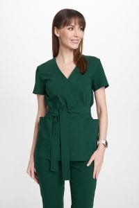 Tunica medicale a maniche corte da donna Premium BOTTLE GREEN