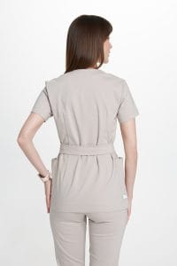 Dámska lekárska spojková tunika s krátkym rukávom Premium light beige