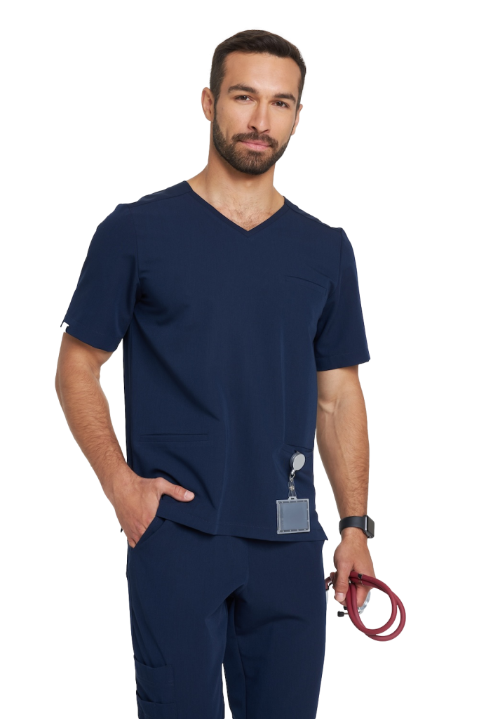 DRITTI Pantaloni medici da uomo scrubs basic blu navy