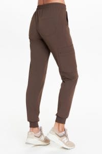 Zdravotnické kalhoty dámské joggers scrubs Basic CHOCOLATE