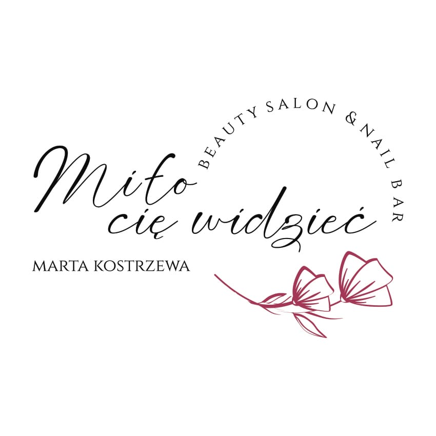 Logo salonu piękności i kosmetycznego Nail Bar z napisem Miło cię widzieć.