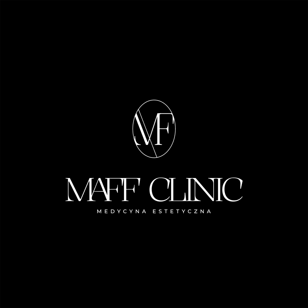 Logo MAFF CLINIC medycyna estetyczna na czarnym tle