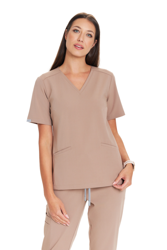 Medical PREMIUM wrap tunic LILAC