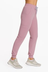 Spodnie medyczne damskie joggery scrubs Basic RÓŻ ANGIELSKI