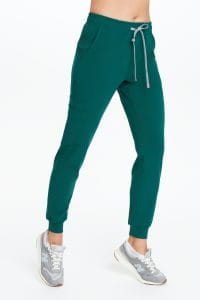 Spodnie medyczne damskie joggery scrubs Basic BUTELKOWA ZIELEŃ