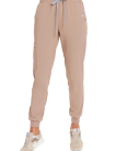 Spodnie medyczne damskie joggery SCRUBS w kolorze CAPPUCCINO z kolekcji BASIC. Odzież medyczna premium MED&BEAUTY medandbeauty