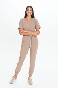Pantaloni medici donna joggers scrubs Basic CAPPUCCINO