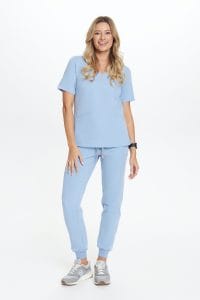 Women’s medical jogger pants scrubs basic CRYSTAL BLUE