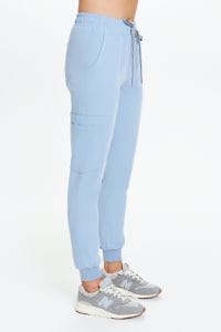 Women’s medical jogger pants scrubs basic CRYSTAL BLUE