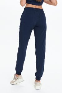 Pantaloni medici da donna joggers scrubs basic blu navy