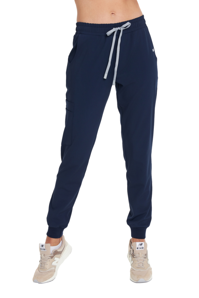 Spodnie medyczne damskie joggery scrubs Basic GRANAT OUTLET