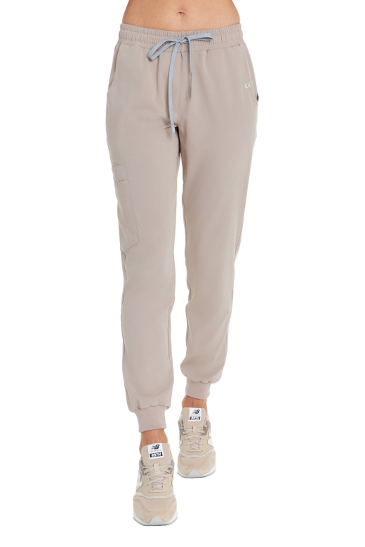 Spodnie medyczne damskie joggery SCRUBS w kolorze latte. Kolekcja Basic odzież medyczna MED&BEAUTY
