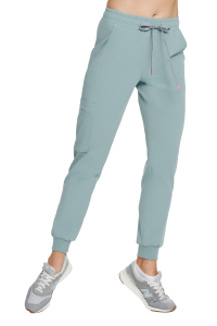 SCRUBS women's medical pants from the BASIC collection in Frosty Pistachio color. MED&BEAUTY medical clothing medandbeauty