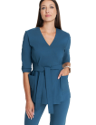 Medical wrap tunic with short sleeves PREMIUM MARNE