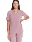 Women’s medical pants WIDE scrubs basic pink ENGLISH