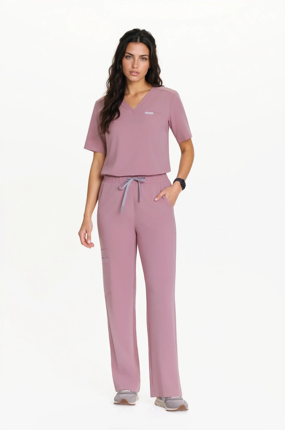 Bluzka medyczna damska scrubs Basic One Pocket RÓŻ ANGIELSKI