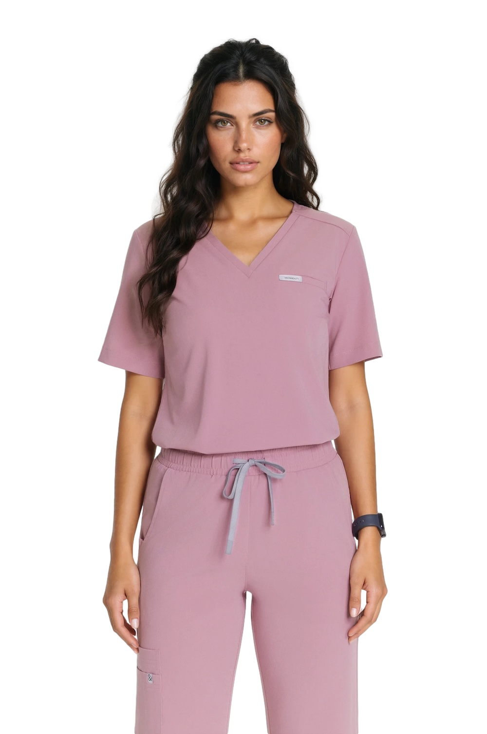 Bluzka medyczna damska scrubs Basic One Pocket RÓŻ ANGIELSKI
