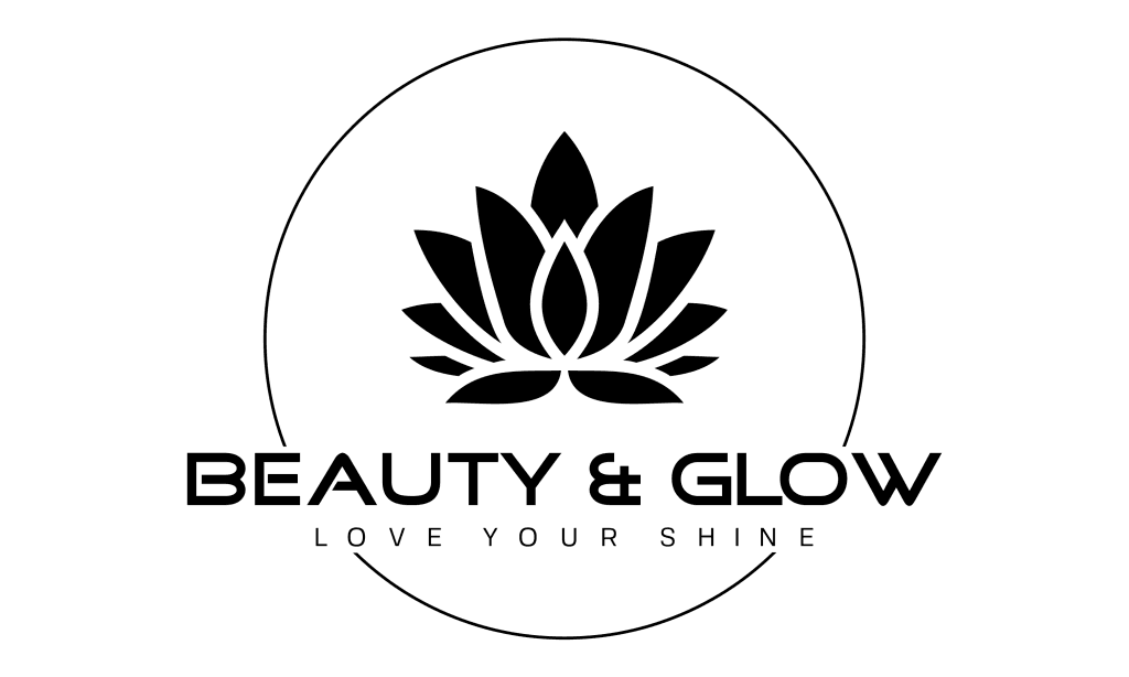 Logo Beauty & Glow z motywem kwiatowym