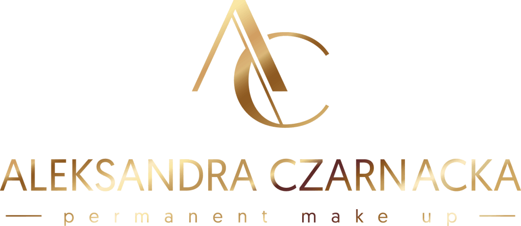 Logo Aleksandra Czarnacka permanent make up w złotych odcieniach