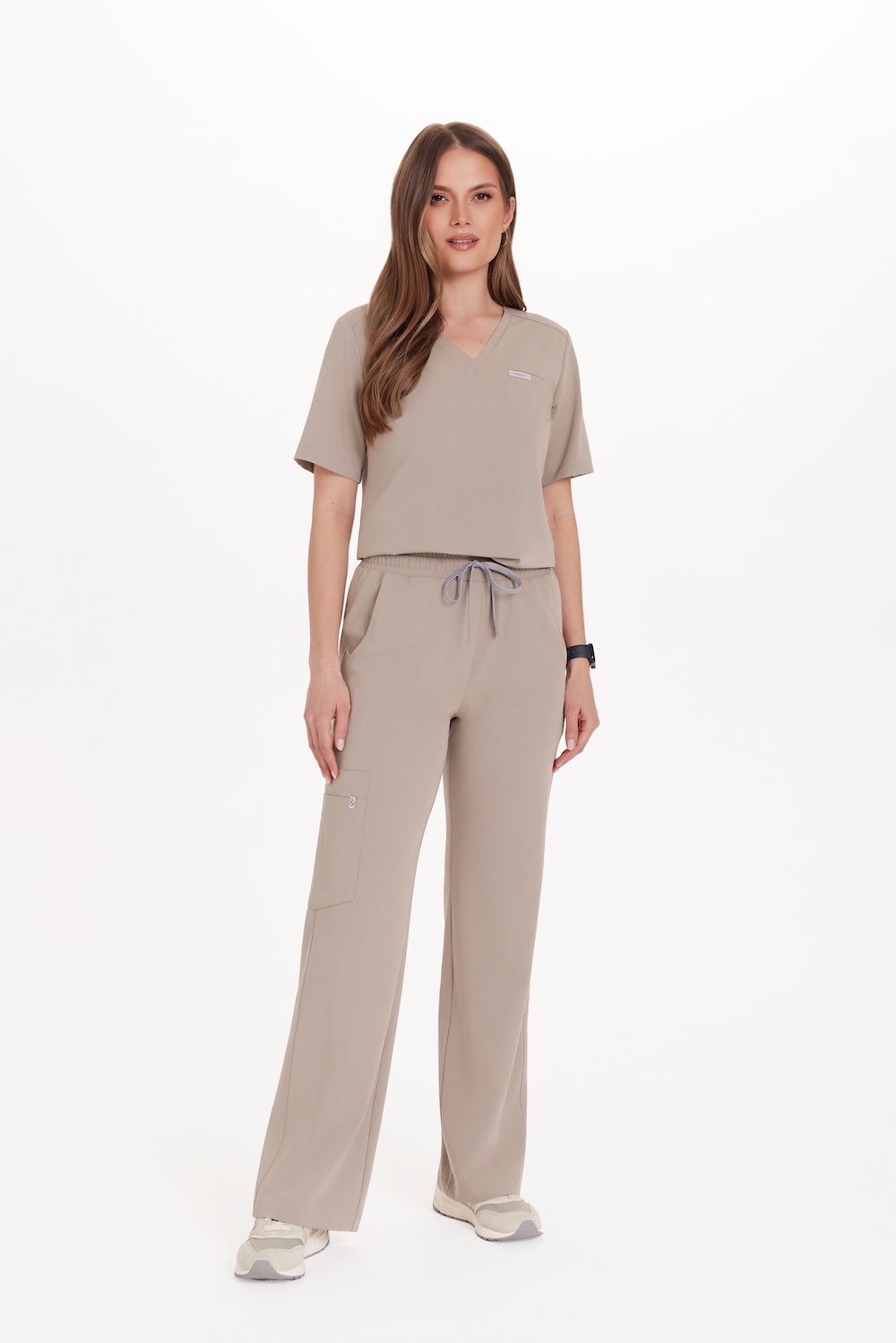 Dámské zdravotnické kalhoty WIDE scrubs Basic LATTE